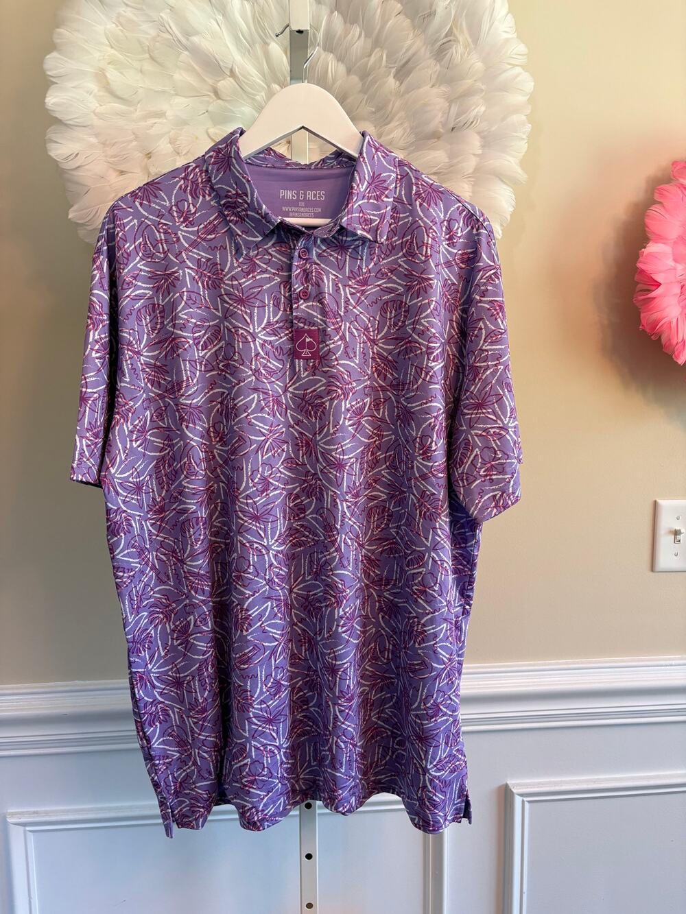 PINS & ACES PURPLE MARGARITAVILLE POLO XXL NWOT